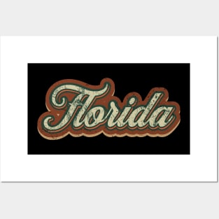 Florida Vintage Text Posters and Art